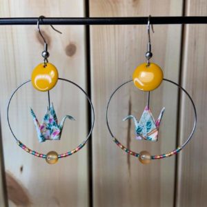 Créoles Chakra & Origami - Cornaline