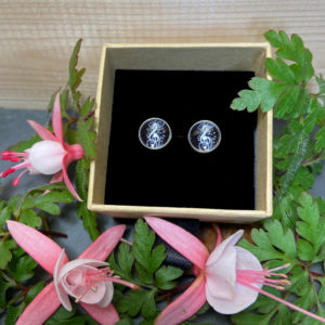 Puces cabochons inox 12 mm - Dôme en verre