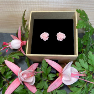 Puces fleurs résine - Rose