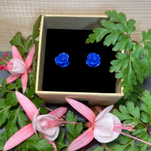 Puces fleurs résine - Bleu