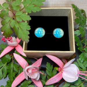 Puces cabochons inox 14 mm - Dôme en verre