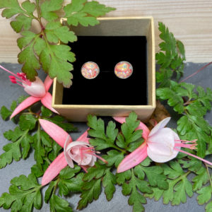 Puces cabochons inox 12 mm - Dôme en verre