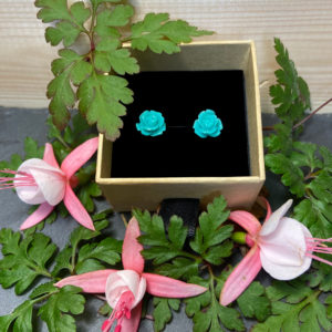 Puces fleurs résine - Vert menthe