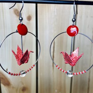 Créoles Chakra & Origami - Cristal de roche