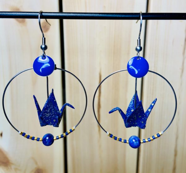 Créoles Chakra & Origami - Lapis Lazuli