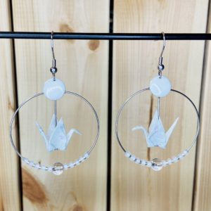 Créoles Chakra & Origami - Cristal de roche