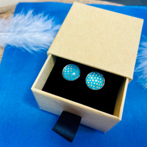 Emballage cadeau pour puces d'oreilles ou bagues - Ecrin kraft et velours noir
