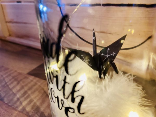Lanterne Led Origami – Bocal en verre – Image 2