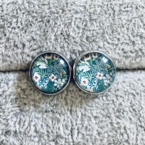 Puces cabochons inox 14 mm - Dôme en verre