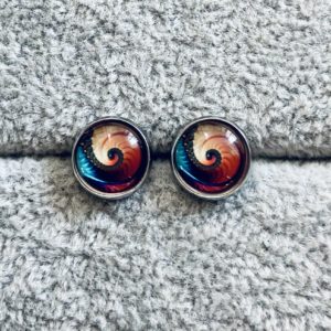 Puces cabochons inox 12 mm - Dôme en verre